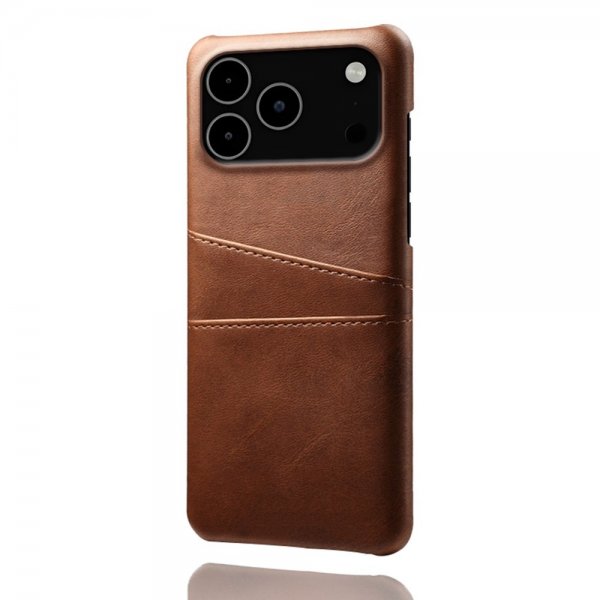iPhone 17 Pro Max Skal med två Kortfack Mörkbrun
