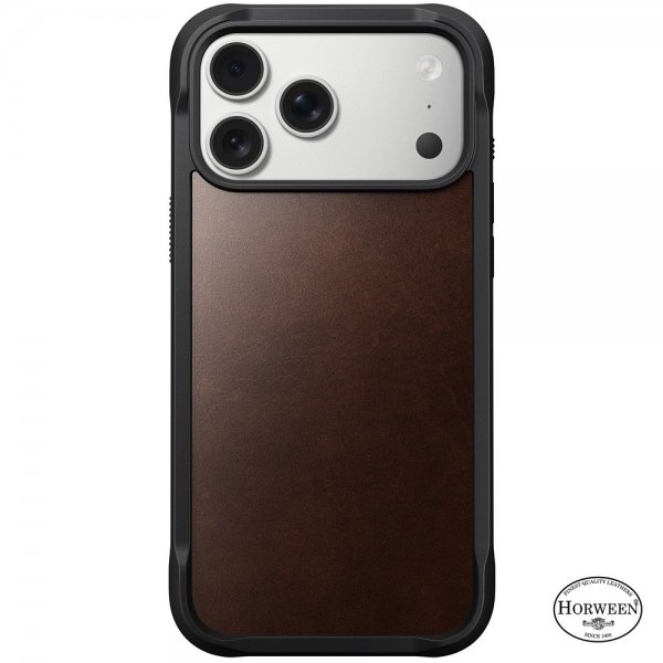 Nomad iPhone 17 Pro Max Skal Rugged Leather Case Horween Rustic Brown