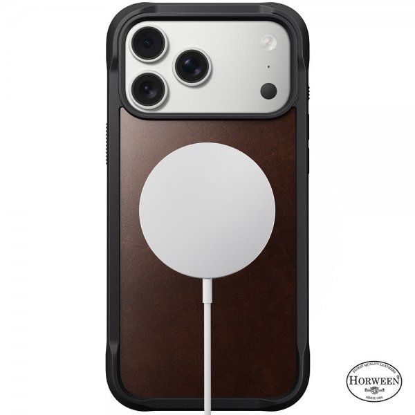 Nomad iPhone 17 Pro Max Skal Rugged Leather Case Horween Rustic Brown