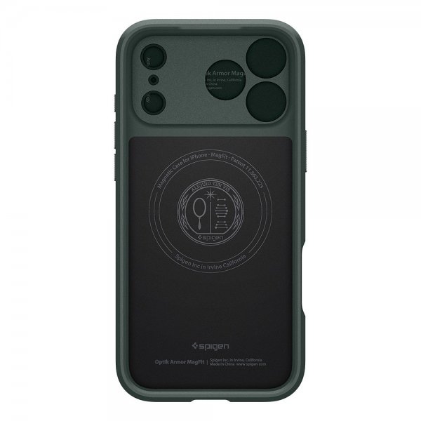 Spigen iPhone 17 Pro Max Skal Optik Armor MagFit Abyss Green