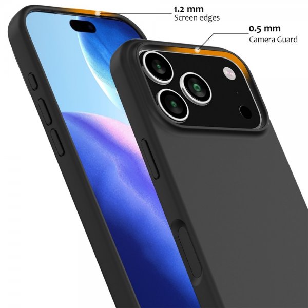 Nordic Covers iPhone 17 Pro Max Skal Silicone Feather Series MagSafe Raven Black