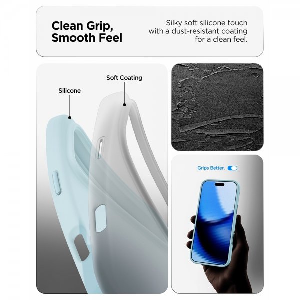 Spigen iPhone 17 Pro Max Skal Silicone Fit MagFit Mute Blue