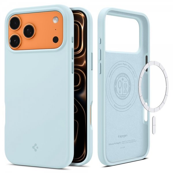 Spigen iPhone 17 Pro Max Skal Silicone Fit MagFit Mute Blue