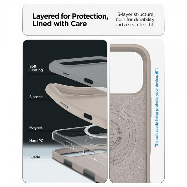 Spigen iPhone 17 Pro Max Skal Silicone Fit MagFit Stone