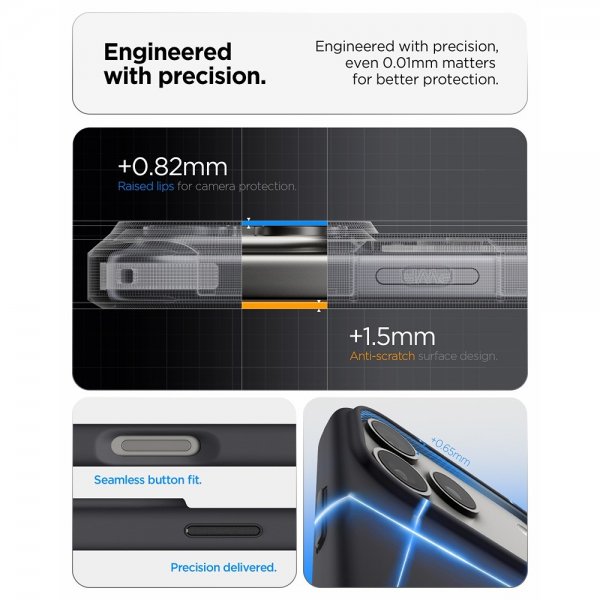 Spigen iPhone 17 Pro Max Skal Silicone Fit MagFit Svart