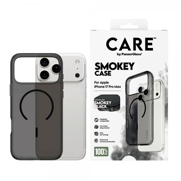 CARE by PanzerGlass iPhone 17 Pro Max Skal Smokey MagSafe Svart