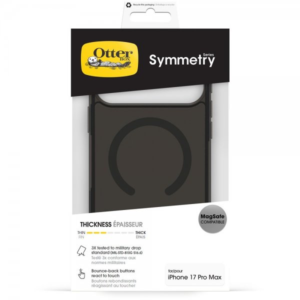 Otterbox iPhone 17 Pro Max Skal Symmetry Clear MagSafe Black Mist