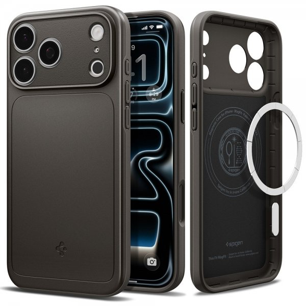 Spigen iPhone 17 Pro Max Skal Thin Fit MagFit Gunmetal