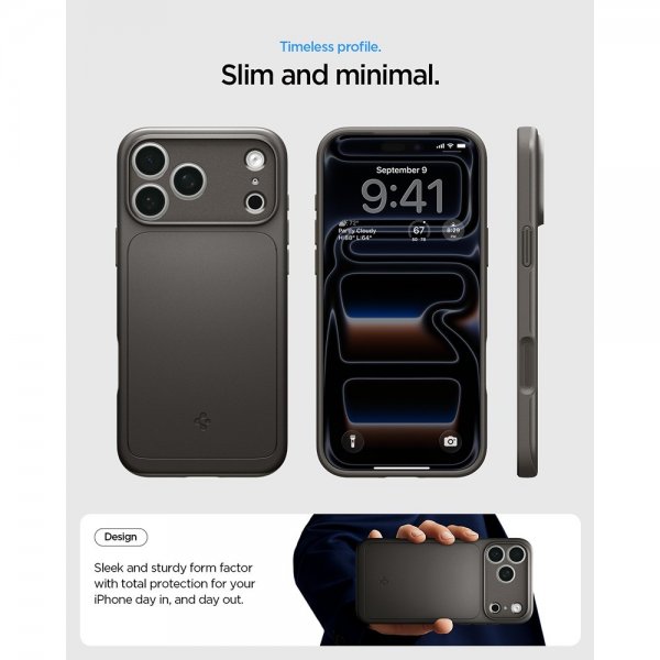 Spigen iPhone 17 Pro Max Skal Thin Fit MagFit Gunmetal