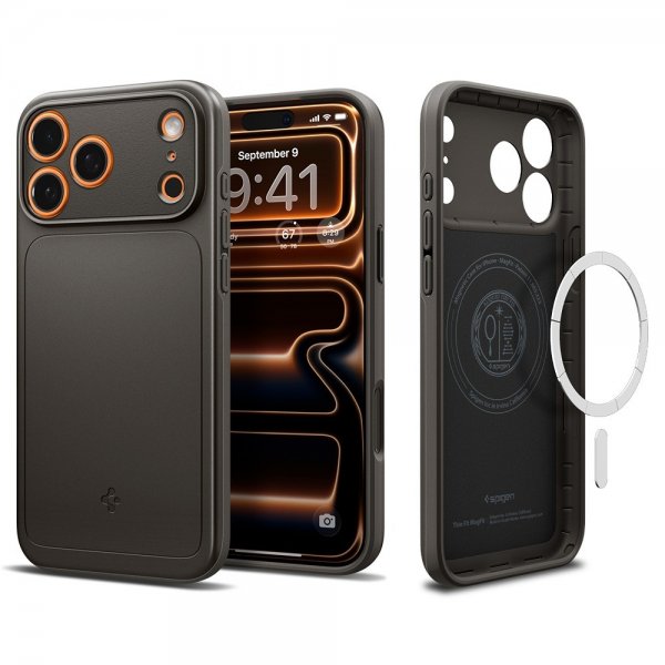 Spigen iPhone 17 Pro Max Skal Thin Fit MagFit Gunmetal