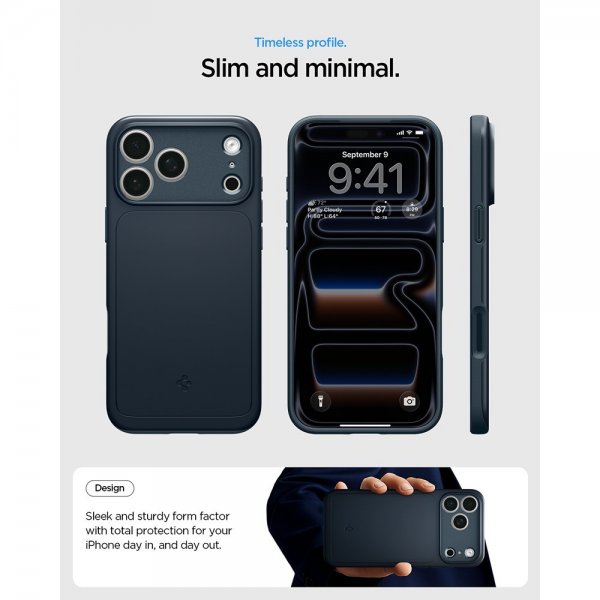 Spigen iPhone 17 Pro Max Skal Thin Fit MagFit Metal Slate