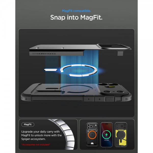 Spigen iPhone 17 Pro Max Skal Tough Armor T MagFit Gunmetal