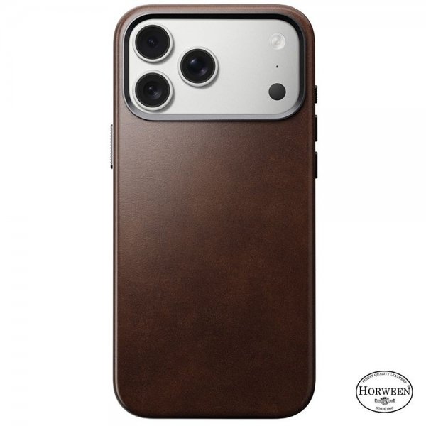 Nomad iPhone 17 Pro Max Skal Traditional Leather Case Horween Rustic Brown