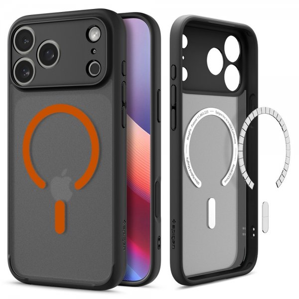 Spigen iPhone 17 Pro Max Skal Ultra Hybrid MagFit Frost Black Orange