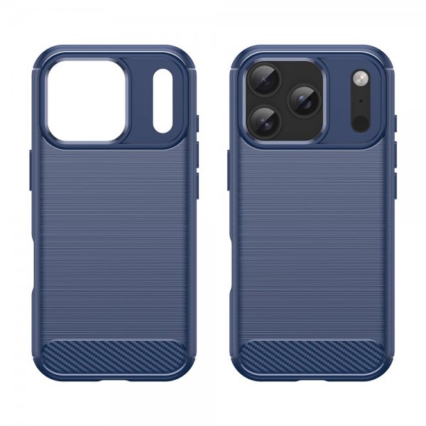 iPhone 17 Pro Skal Borstad Kolfibertextur Blå