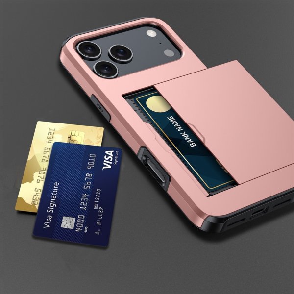iPhone 17 Pro Skal Card Slide Roseguld