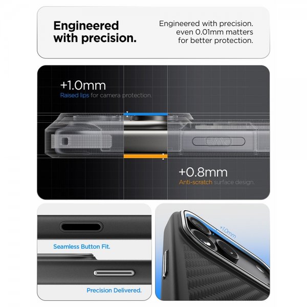 Spigen iPhone 17 Pro Skal Enzo Aramid T MagFit Svart Silver