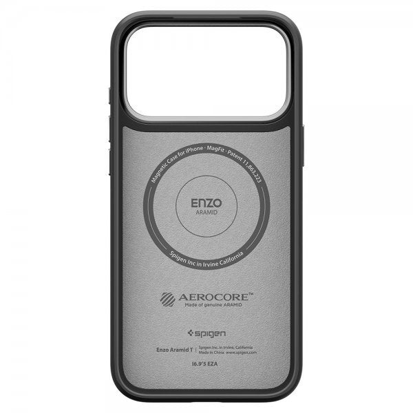 Spigen iPhone 17 Pro Skal Enzo Aramid T MagFit Svart Silver