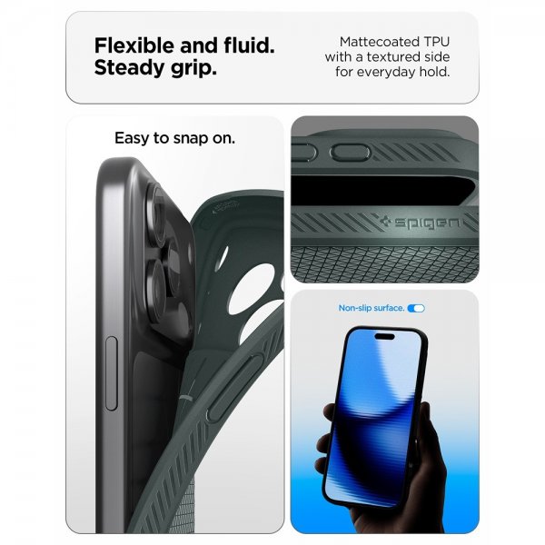 Spigen iPhone 17 Pro Skal Liquid Air Abyss Green