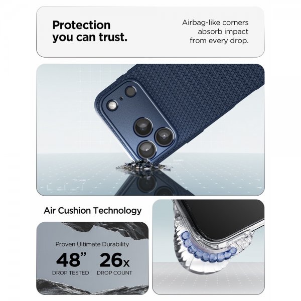 Spigen iPhone 17 Pro Skal Liquid Air Navy Blue