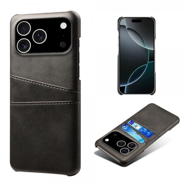 iPhone 17 Pro Skal med två Kortfack Svart