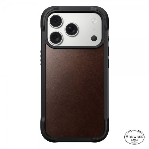 Nomad iPhone 17 Pro Skal Modern Leather Case Horween Rustic Brown