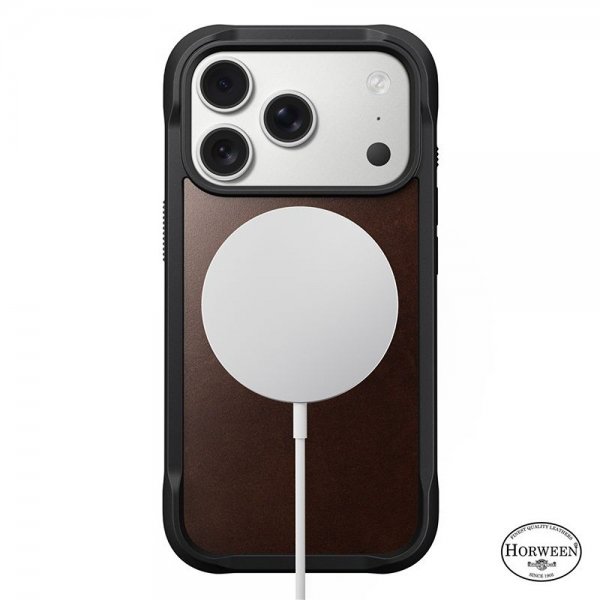 Nomad iPhone 17 Pro Skal Modern Leather Case Horween Rustic Brown