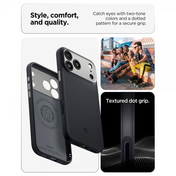 Spigen iPhone 17 Pro Skal Nano Pop MagFit Black Sesame