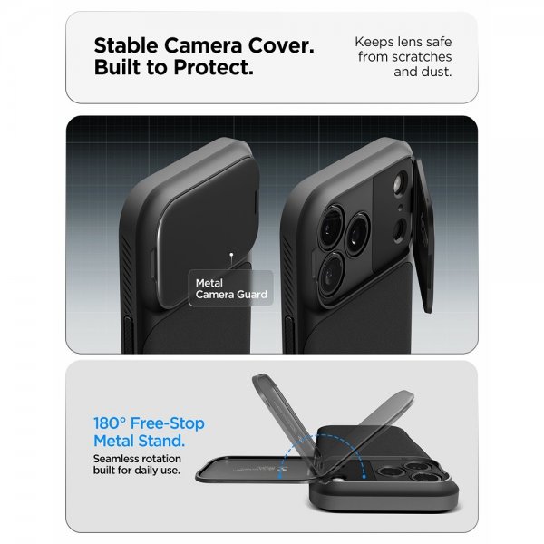 Spigen iPhone 17 Pro Skal Optik Armor MagFit Svart