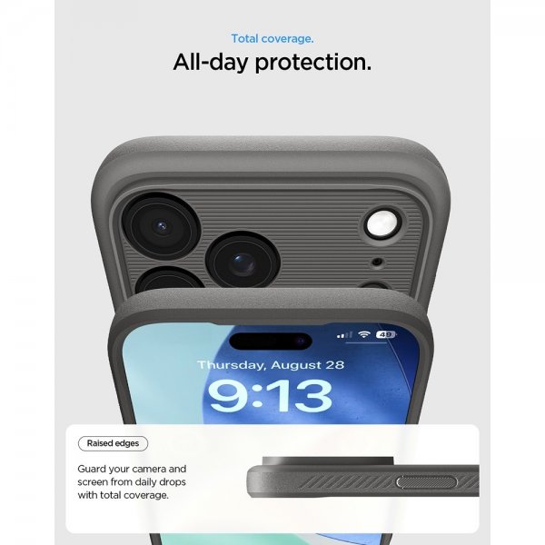 Spigen iPhone 17 Pro Skal Rugged Armor MagFit Grå