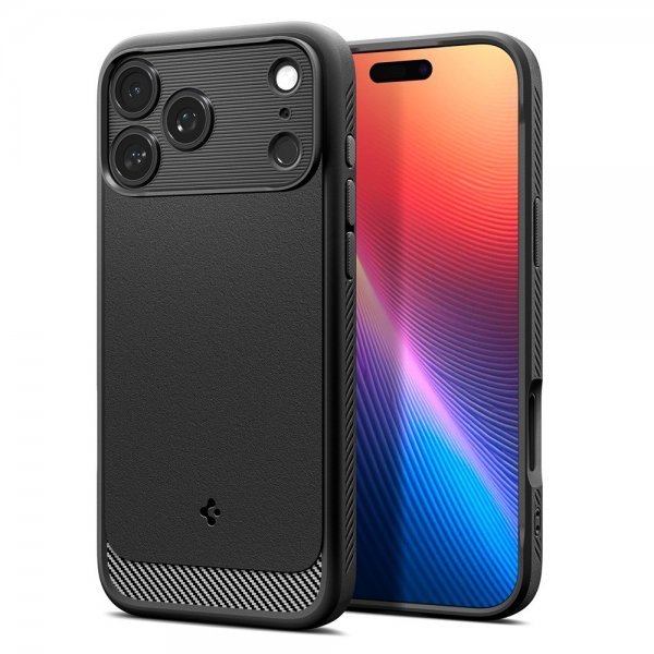 Spigen iPhone 17 Pro Skal Rugged Armor MagFit Matte Black