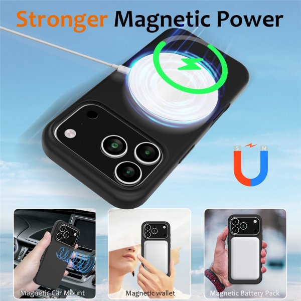 Nordic Covers iPhone 17 Pro Skal Silicone Feather Series MagSafe Raven Black