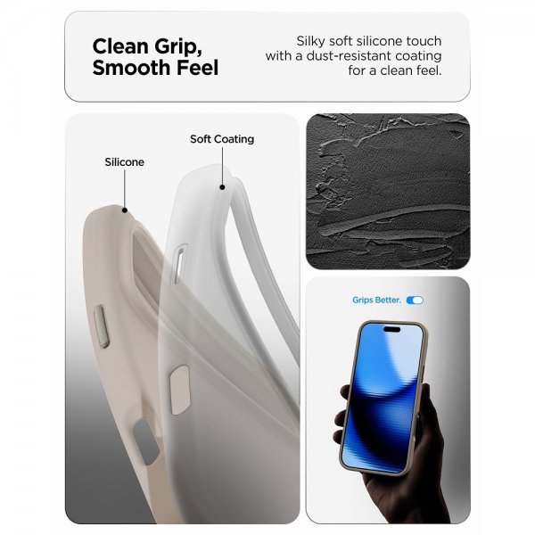 Spigen iPhone 17 Pro Skal Silicone Fit MagFit Stone
