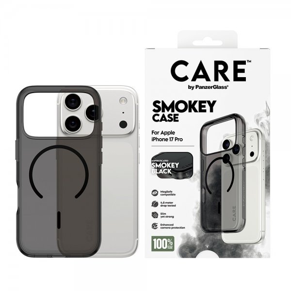CARE by PanzerGlass iPhone 17 Pro Skal Smokey MagSafe Svart