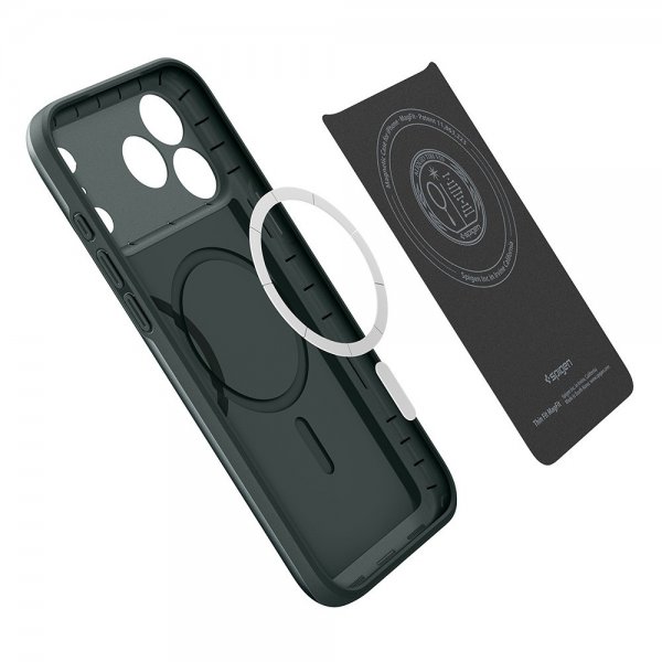 Spigen iPhone 17 Pro Skal Thin Fit MagFit Abyss Green