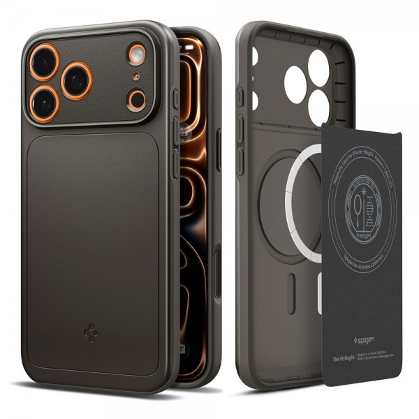 Spigen iPhone 17 Pro Skal Thin Fit MagFit Gunmetal