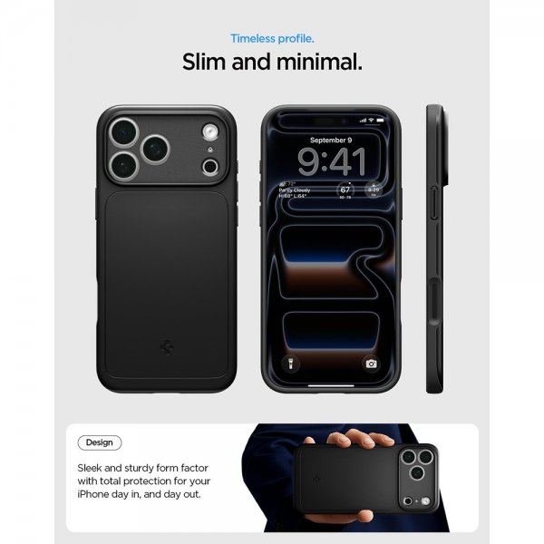 Spigen iPhone 17 Pro Skal Thin Fit MagFit Svart