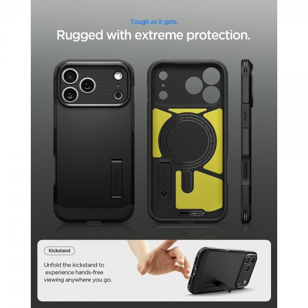 Spigen iPhone 17 Pro Skal Tough Armor T MagFit Svart