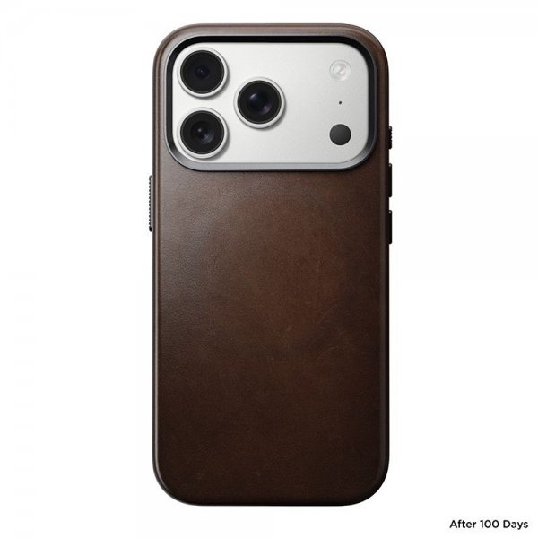 Nomad iPhone 17 Pro Skal Traditional Leather Case Horween Rustic Brown
