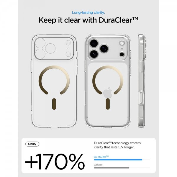 Spigen iPhone 17 Pro Skal Ultra Hybrid MagFit Clear Gold