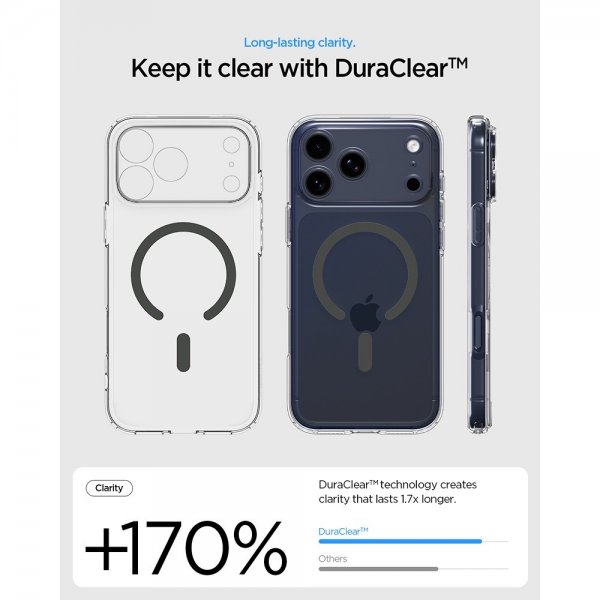 Spigen iPhone 17 Pro Skal Ultra Hybrid MagFit Clear Graphite