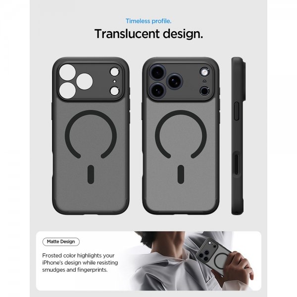 Spigen iPhone 17 Pro Skal Ultra Hybrid MagFit Frost Black