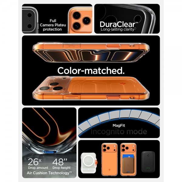 Spigen iPhone 17 Pro Skal Ultra Hybrid T MagFit Glossy Orange