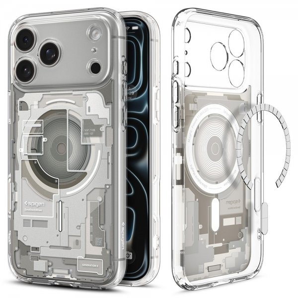 Spigen iPhone 17 Pro Skal Ultra Hybrid Zero One MagFit Natural Titanium