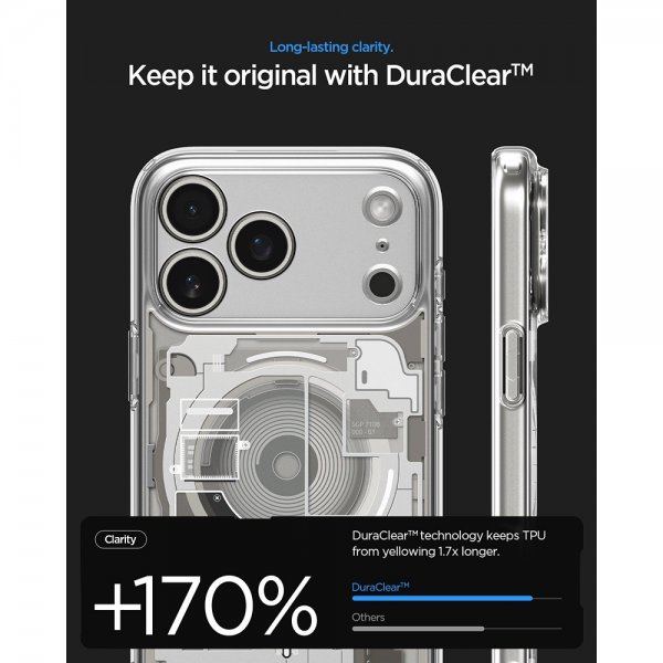 Spigen iPhone 17 Pro Skal Ultra Hybrid Zero One MagFit Natural Titanium