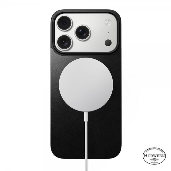 Nomad iPhone 17 Pro Skin Mag Leather Back Svart