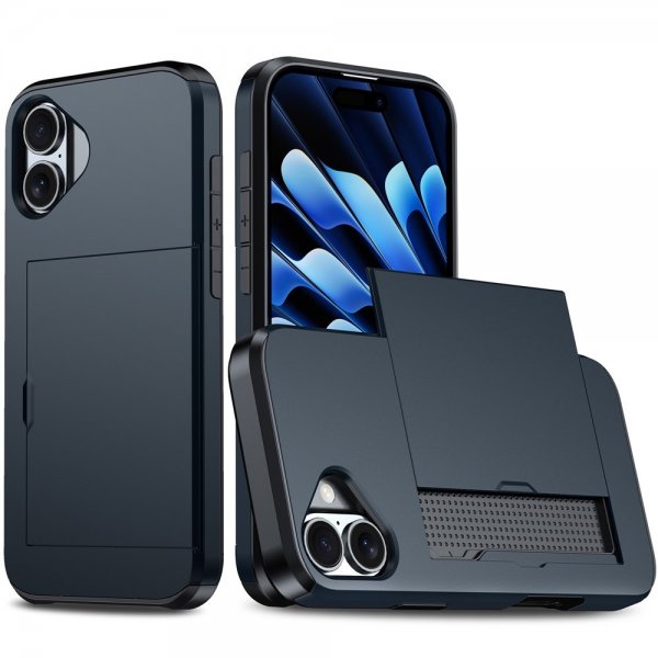 iPhone 17 Skal Card Slide Blå