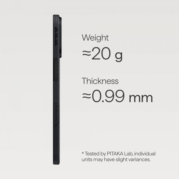 Pitaka iPhone 17 Skal Edge Black/Grey Twill