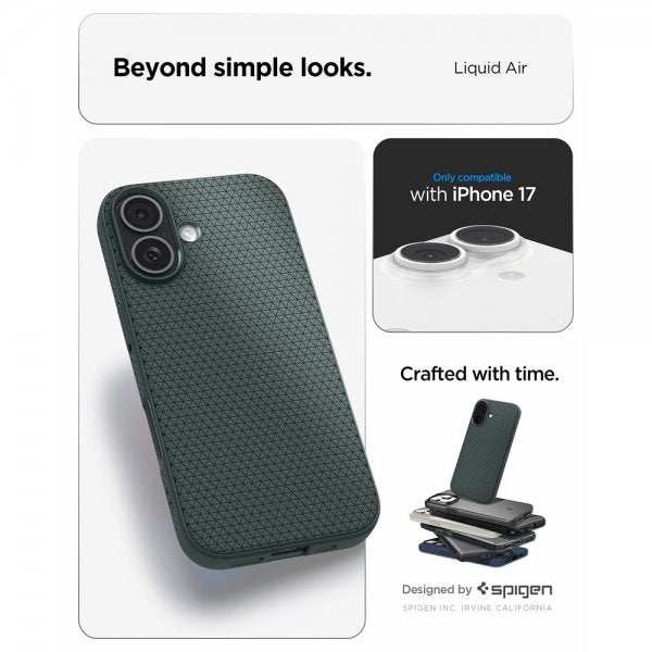 Spigen iPhone 17 Skal Liquid Air Abyss Green