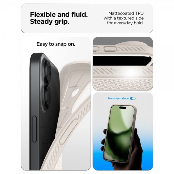 Spigen iPhone 17 Skal Liquid Air Natural Titanium